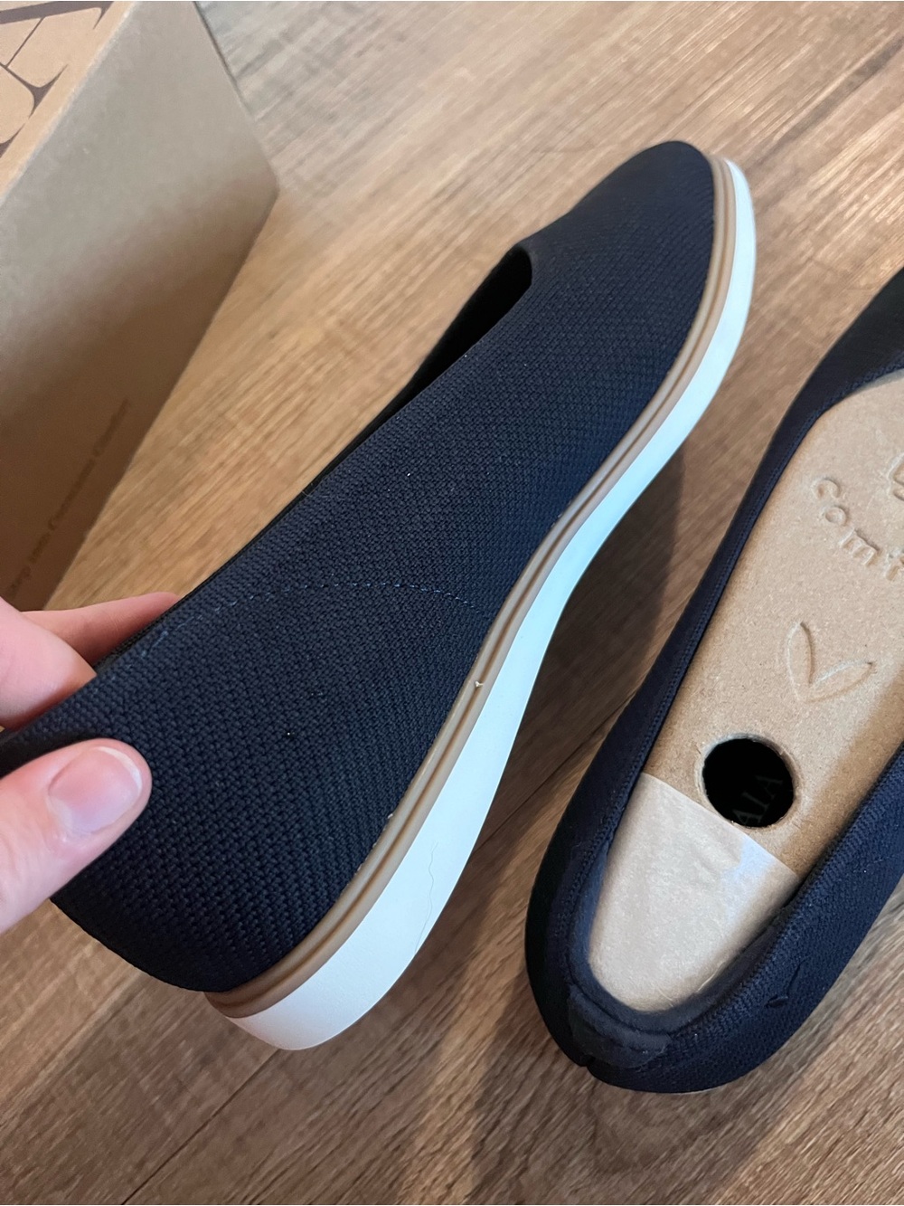 VIVAIA Mabel Navy Blue Square Toe Ballet Flats - NWT - Picture 9 of 13